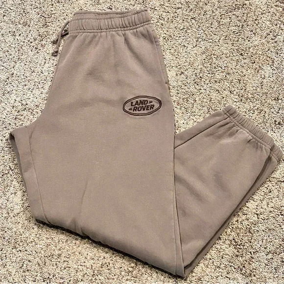Land Rover X PacSun Taupe Fleece Jogger Sweatpants Embroidered Logo Unisex M - Picture 6 of 16